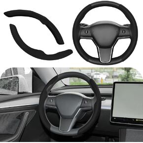 Steering Wheel Cover Pink Designed for Tesla Model 3/Y 2017-2023 2024, Tesla Interior Accessories 2017-2024