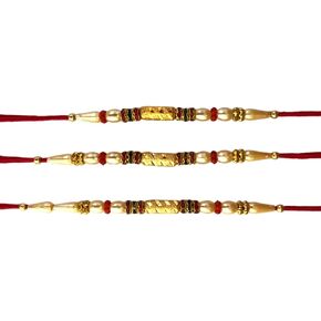 Set of 3 Rakhi for Brother - Designer Rakhi with Beads Designer Rakhi - Rakhi Bracelet Multi Design Beads - Rakhee Raksha-Bandhan Rakshabandhan Gifts for Brother Sister