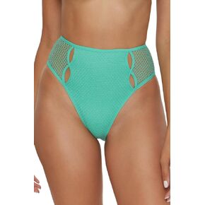 BECCA Women's Standard Network High Waisted Bikini Bottom, Cheeky Coverage, Swimwear Separates