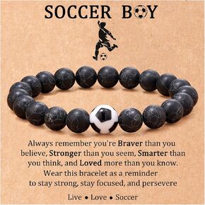 Tarsus Soccer Gifts, Soccer Boy Stuff Christmas Soccer Bracelet Things Gifts for Boys Kids Men Players Team