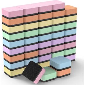 MaxGear Whiteboard Erasers, 48 Pack Magnetic Dry Erase Erasers for Classroom, Mini Whiteboard Cleaning Pads, Chalkboard Wiper Teacher Supplies for School, Office, Home （6 Pastel Color Set, 2 x 2 Inch
