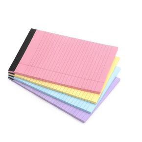 Junfamilee 1 Pack 50 Sheets Random Color Pads Note Pads 5 x 8 Inch Lined Writing Pads, Per Writing Pad, Notebooks and Writing Pads (Pink, Yellow, Blue, Purple)