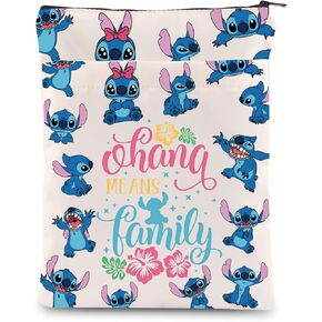 KEYCHIN Ohana Fans Book Sleeve Hawaiian Trip Inspired Gifts Cartoon Means Family Book Cover Cartoon Character Book Protector (Means Family BS)