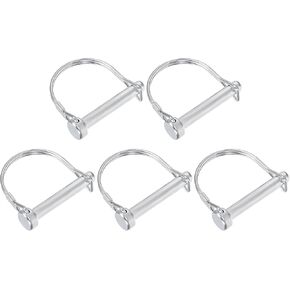 Safety Coupler Pin (3/8"x2.56"/10x65mm) 5Pcs, Shaft Locking Pin W Round Arch Wire Retainer - for House Construction, Tractors, Trailers, Trucks