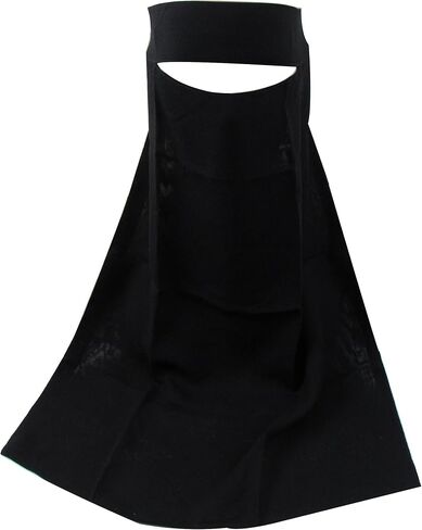 TheHijabStore.com Women's 1-Layer Saudi Black Niqab Face Veil for Hijab Soft 1 Piece Burqa-No Screen in Saudi Arabia