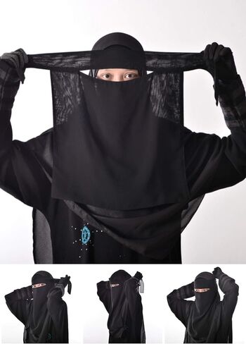 TheHijabStore.com Women's 1-Layer Saudi Black Niqab Face Veil for Hijab Soft 1 Piece Burqa-No Screen in Saudi Arabia