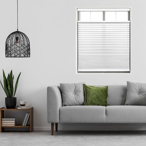 DEZ FURNISHINGS Cordless 1.5" Light Filtering Top Down Bottom Up Cellular Shade, 72" W x 48" H, White in Saudi Arabia