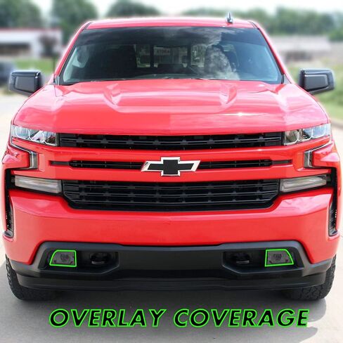 SlickMod PreCut Vinyl Smoke Tint for 2019-2021 Chevy Silverado LTZ, RST & High Country Headlight & Foglight (1. Headlight & Foglight, 20Percent Dark Smoke) in Saudi Arabia