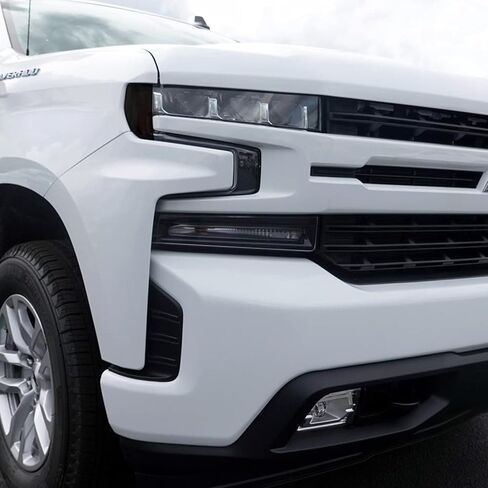 SlickMod PreCut Vinyl Smoke Tint for 2019-2021 Chevy Silverado LTZ, RST & High Country Headlight & Foglight (1. Headlight & Foglight, 20Percent Dark Smoke) in Saudi Arabia