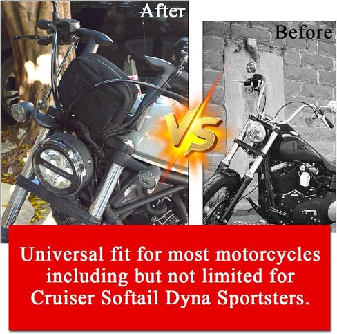 WOWTK دراجة نارية حقيبة مقود الدراجة أداة حقيبة العالمي شوكة حقيبة سيسي بار ودراجة ملحق ل كروزر سوفتيل داينا سبورتسترز in Kuwait