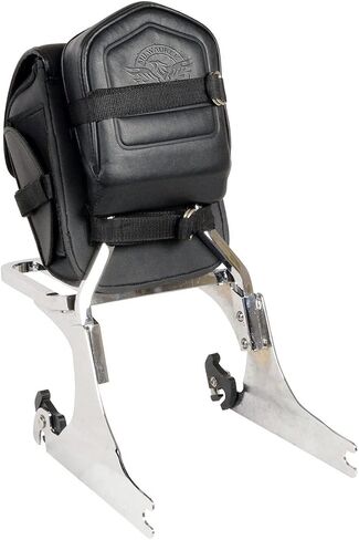 Milwaukee Leather MP8110 Small Black PVC Motorcycle Cruiser Style Turn Clasp/Zipper Sissy Bar Bag - One Size in Saudi Arabia