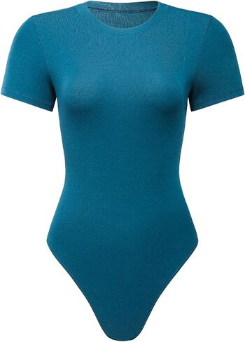 AUROLA Everyday Crew Neck Bodysuits Shirts,Going Out Short Sleeve Casual Basic Stretchy Fashion One Piece in Saudi Arabia