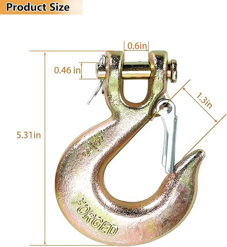 4Pack Clevis Slip Hook, 3/8 Inch Safety Latch Hook, Heavy Duty Forged G70 Chain Hook for Truck Trailer Winch Transport Tow Safety Chain Hooks,18,000 Lb Capacity in Saudi Arabia