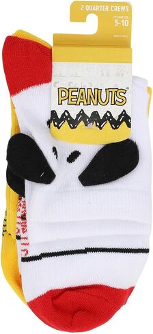 Peanuts 3D Charlie Brown and Snoopy Women's Quarter Crew Ankle Socks in Saudi Arabia