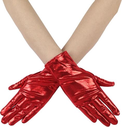 Women's Metal Stretch Short Gloves Hallowmas Costume Cosplay Gloves Dress Gloves for Party in Saudi Arabia