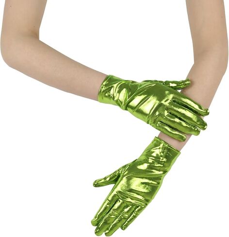 Women's Metal Stretch Short Gloves Hallowmas Costume Cosplay Gloves Dress Gloves for Party in Saudi Arabia
