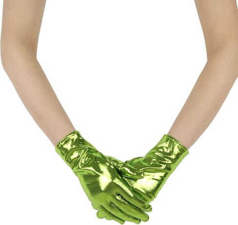 Women's Metal Stretch Short Gloves Hallowmas Costume Cosplay Gloves Dress Gloves for Party in Saudi Arabia