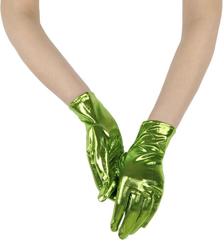 Women's Metal Stretch Short Gloves Hallowmas Costume Cosplay Gloves Dress Gloves for Party in Saudi Arabia