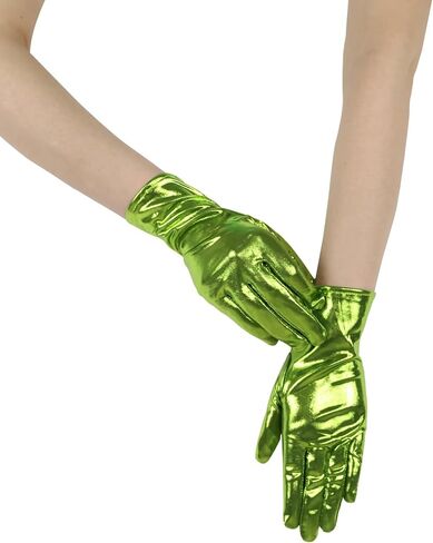 Women's Metal Stretch Short Gloves Hallowmas Costume Cosplay Gloves Dress Gloves for Party in Saudi Arabia