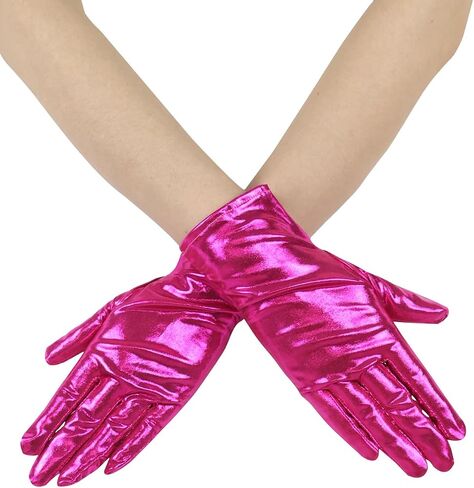 Women's Metal Stretch Short Gloves Hallowmas Costume Cosplay Gloves Dress Gloves for Party in Saudi Arabia