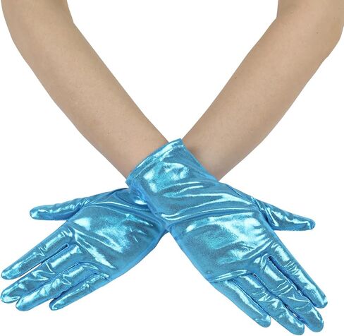 Women's Metal Stretch Short Gloves Hallowmas Costume Cosplay Gloves Dress Gloves for Party in Saudi Arabia