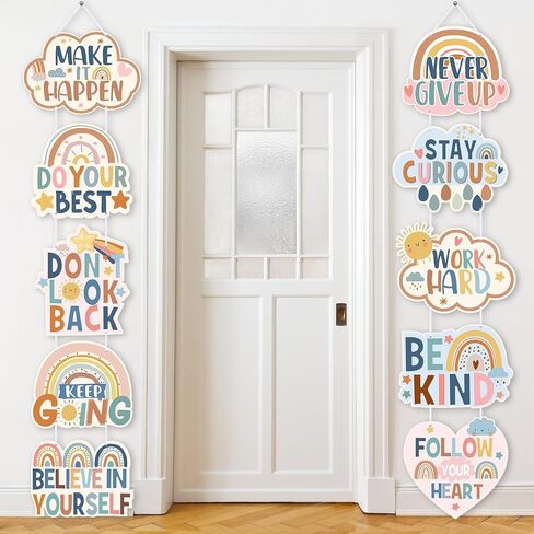 Fulmoon Boho Classroom Decoration Inspirational Porch Sign Motivational Bulletin Board Banners Positive Sayings Accents Cutouts for Students Teacher Back to School Educational Supplies Decoration in Saudi Arabia