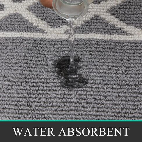 Pauwer Kitchen Rugs Runners for Hallways 2x8, Absorbent Door Mats Indoor, Washable Entryway Rug Runner, Farmhouse Laundry Room Rug, Non Slip Throw Rugs Carpet Runners for Hallway Entryway,Grey in Kuwait