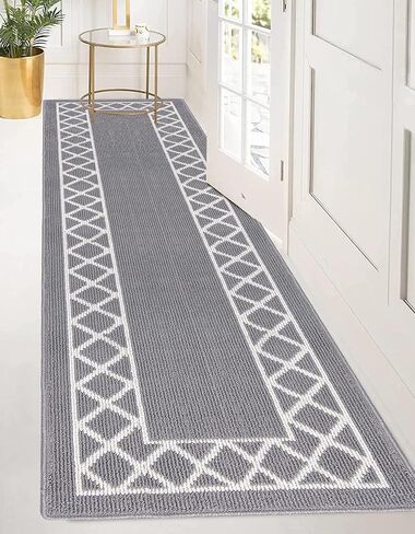 Pauwer Kitchen Rugs Runners for Hallways 2x8, Absorbent Door Mats Indoor, Washable Entryway Rug Runner, Farmhouse Laundry Room Rug, Non Slip Throw Rugs Carpet Runners for Hallway Entryway,Grey in Kuwait