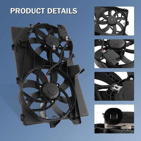 Dual Radiator Cooling Fan Assembly Compatible with 2007-2015 Ford Edge Lincoln MKX Replace# 621-392, FA70600, 7T4Z8C607A in Kuwait