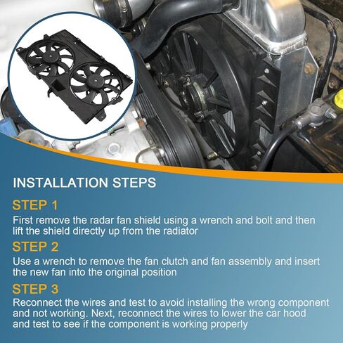 Dual Radiator Cooling Fan Assembly Compatible with 2007-2015 Ford Edge Lincoln MKX Replace# 621-392, FA70600, 7T4Z8C607A in Kuwait