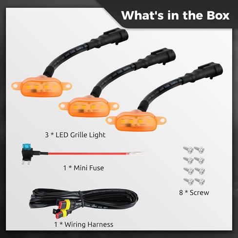 3 قطع من مصابيح الشبكة الأمامية العنبر مصابيح LED مصابيح رابتور مع مصهر لفورد F150 رابتور 2004-2019 متوافقة مع شبكات ما بعد البيع طراز رام 1500 رابتور 2013-2018 in Kuwait