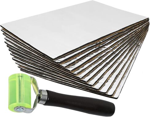uxcell 12 Pcs Car Sound Insulation Mat 5mm Door Hood Engine Heat Insulation W/ Roller Push Tool 50x30cm 20"x12" in Saudi Arabia