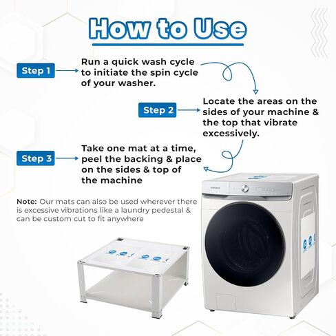 Anti Vibration Sound Deadening Mat for Washing Machine or Laundry Pedestal (White) in Saudi Arabia