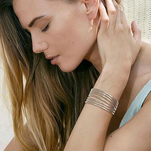 Gold Cuff Bracelet for Women Chunky 18K Gold Plated Bracelet Wide Open Bangle Bracelet in Kuwait