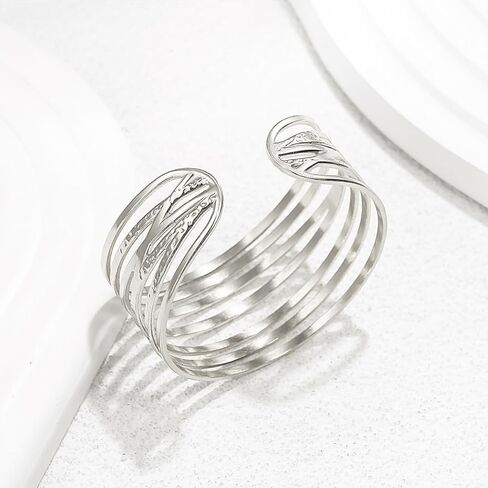 Gold Cuff Bracelet for Women Chunky 18K Gold Plated Bracelet Wide Open Bangle Bracelet in Kuwait