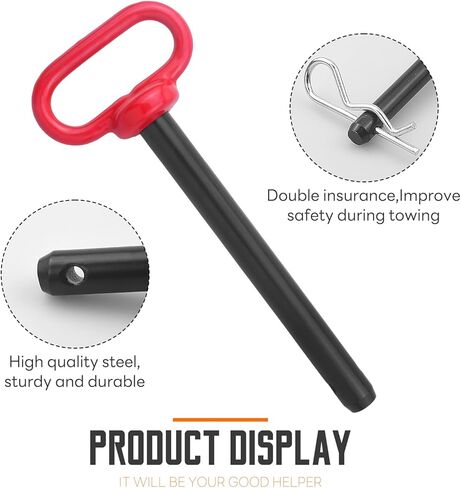 2 قطعة دبوس ربط، 3/4 × 6-1/2 بوصة دبوس وصلة سحب الجرار ومشبك دبوس بوابة المقطورة، دبابيس وصلة مقطورة جزازة العشب شديدة التحمل للمقطورة والقارب والسيارة والمركبات الترفيهية والشاحنة (3/4 × 6-1) /2 بوصة) in Kuwait