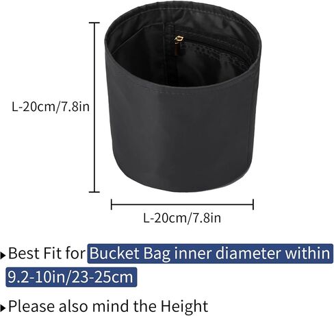 NOTAG Purse Organizer Insert Round Bucket Bag Organizer Nylon Bag Organizer for Handbag Small Tote Organizer Insert (Beige) in Kuwait