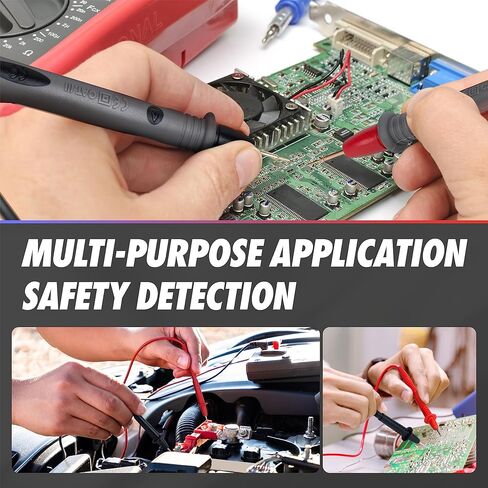 مجموعة سلاسل اختبار متعددة 29 قطعة من PowerBear مع مجسات اختبار ثقب الأسلاك القابلة للاستبدال، ومشابك التمساح، ومشابك خطاف الاختبار، وملقط اختبار لمقياس المشبك الرقمي المتعدد in Kuwait