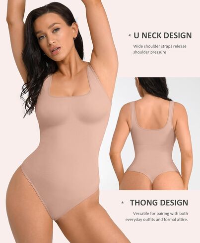 FeelinGirl Bodysuits for Women Seamless Round Neck Tummy Control Compression Shapewear Bodysuit Going Out Tank Tops in Saudi Arabia