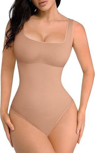 FeelinGirl Bodysuits for Women Seamless Round Neck Tummy Control Compression Shapewear Bodysuit Going Out Tank Tops in Saudi Arabia