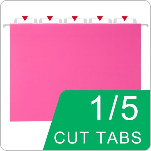 Pink Hanging File Folders,25 Packs Letter Size File Folder,Designed for Bulky Files,Filing Cabinet,1/5 Adjustable Tabs for Office,School,Home in Saudi Arabia