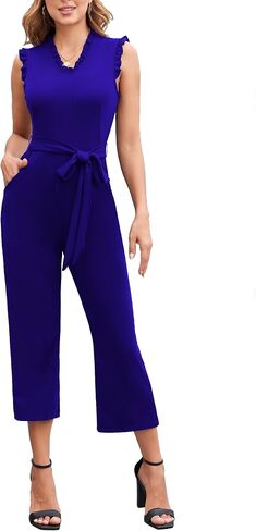 MOONCOLOUR Womens Jumpsuits Casual Summer Dressy Romper Sleeveless Wide Leg Long Pants Outfits Fashion Travel Clothes in Saudi Arabia