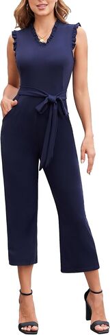 MOONCOLOUR Womens Jumpsuits Casual Summer Dressy Romper Sleeveless Wide Leg Long Pants Outfits Fashion Travel Clothes in Saudi Arabia