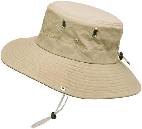 قبعة الشمس الرجالية بحافة واسعة بعامل حماية من الأشعة فوق البنفسجية 50+ قبعات بوني صيفية قابلة للتنفس مقاومة للماء قابلة للطي قبعة سفاري للمشي لمسافات طويلة وصيد الأسماك في الهواء الطلق in Kuwait