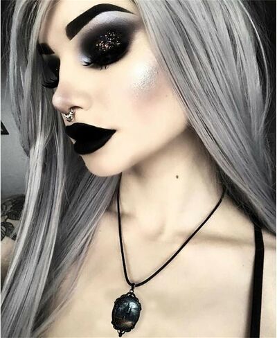 Gothic Glass Pendant Necklace for Women Vintage Rope Chain Witch Bat Mystic Witch Choker Necklace Punk Dark Style Statement Necklace Halloween Jewelry Gift Accessories in Saudi Arabia