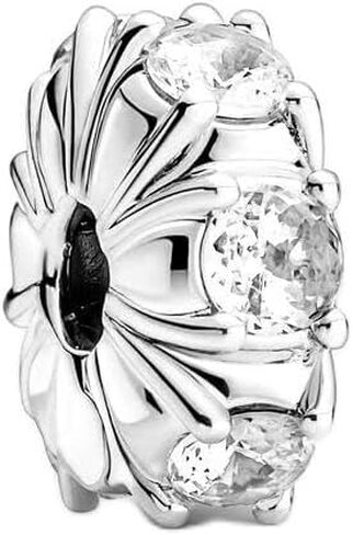 Pandora Long Pronged Sparkling Clip Charm Bracelet Charm Moments Bracelets - Stunning Women's Jewelry - Gift for Women - Made with Sterling Silver & Cubic Zirconia, With Gift Box in Saudi Arabia