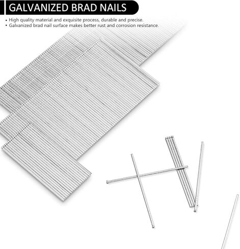 10000PCS 2 Inch 18 Gauge Brad Nails, F50 Heavy Duty Galvanized Brad Nails for Nail Gun,18 Gauge Straight Pin Nailers, Pneumatic Staple Guns in Kuwait