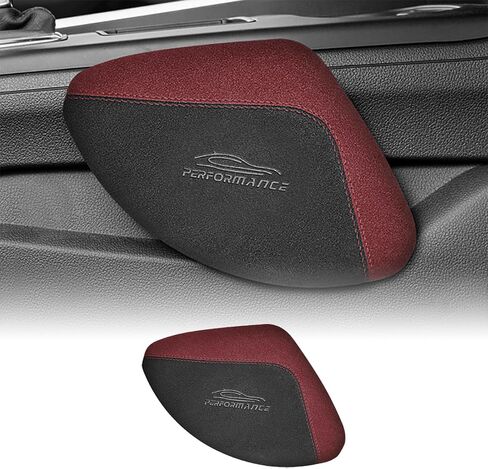 alcantarn Style Auto Center Console Knee Cushion Soft Pad Automotive Soft Knee Side Cushion Pad for Car Co-Driver Universal Version for Comfort and Pain Relief While Driving (Black Red Line) in Saudi Arabia