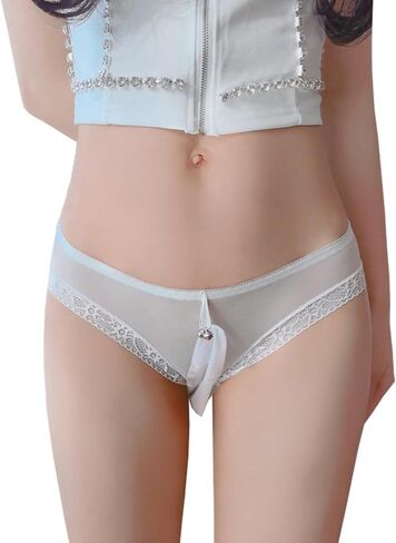 Sexy Bell Translucent Lace Underwear Pouch Briefs Opening Cosplay Panties for Women Men in Kuwait