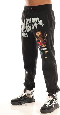 سراويل SCREENSHOT-FLEECE PANTS 4202 للرجال سراويل صوف ملائمة للشارع - سراويل رياضية عصرية للشارع مضلعة in Kuwait